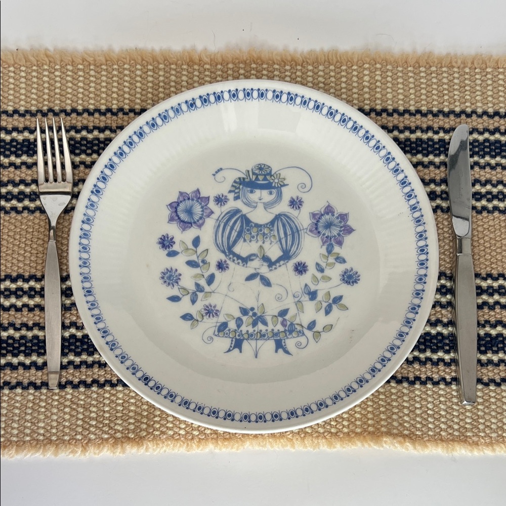 Set of 4 Vintage Scandinavian Rustic Striped Woven Placemats - Picture 4 of 6